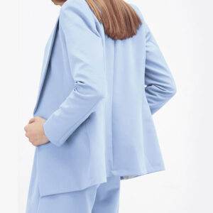 Cottinfab Women Self Designed Navy Blue Cotton Coat and Trousers Co-ord